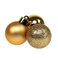 Floristik24 Mini karácsonyi labdák arany Ø3cm 14db