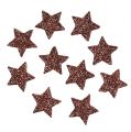 Floristik24 Mini csillogó csillag szórni barna 2,5cm 48db