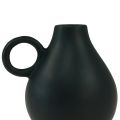 Floristik24 Mini kerámia váza fekete fogantyú kerámia dekoráció 8,5cm