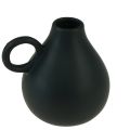 Floristik24 Mini kerámia váza fekete fogantyú kerámia dekoráció 8,5cm