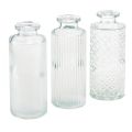 Floristik24 Mini vázák üveg dekoratív palackvázák Ø5cm H13cm 3db