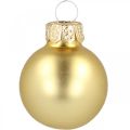 Floristik24 Mini karácsonyi golyók üveg arany Ø2,5cm 24db