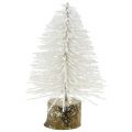 Floristik24 Mini karácsonyfa fehér csillogó 6db