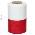 Moiré koszorú szalag, gyászszalag fehér-piros, díszszalag 150mm, emlékszalag gyászfleur, acetát taft 25m | Floristik24.hu