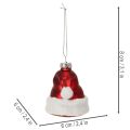 Karácsonyi gömbdísz mikulás sapka üvegből 8cm 6db | Floristik24.hu
