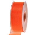 Floristik24 Organza szalag ajándék szalag narancssárga szalag szegély 40mm 50m