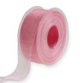 Floristik24 Organza szalag ajándék szalag rózsaszín szalag szegély 40mm 50m