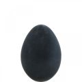 Floristik24 Húsvéti tojás műanyag dekorációs tojás fekete bolyhos 25cm