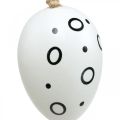 Floristik24 Húsvéti tojások gyűrűkkel és pontokkal, tavaszi dekoráció, fekete-fehér húsvéti dekoráció 6db