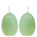 Floristik24 Húsvéti gyertyák tojás alakú, tojás gyertyák Húsvéti zöld Ø4,5cm H6cm 6db