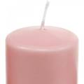 Floristik24 PURE oszlopos gyertya 130/60 dekoratív gyertya rózsaszín natúr viasz
