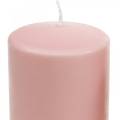 Floristik24 PURE oszlopos gyertya 130/70 Pink dekoratív gyertya fenntartható természetes viasz