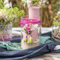 Floristik24 PURE oszlopos gyertya 90/60 rózsaszín dekoratív gyertya fenntartható természetes viasz gyertya dekoráció