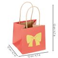 Ajándéktasak papírból szalag mintával 12 cm 8 db | Floristik24.hu