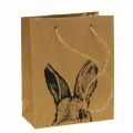 Floristik24 Ajándéktáska Húsvéti papírzacskó nyuszi barna 16×6,5×20cm 6db