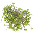 Floristik24 Zöld gyöngyházfejű virágkötőtűk, sokoldalúan felhasználható, Ø4mm, 40mm, 150 darab