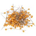 Floristik24 Narancssárga gyöngyházfejű virágkötőtűk, Ø4mm, 40mm, 150 darab