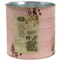 Floristik24 Ültető régi rózsaszín dekoratív doboz fém vintage Ø15,5cm H15cm