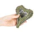 Dekoratív szív természetes fűből fóliabetéttel, 14 cm, 2 darab | Floristik24.hu