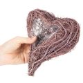 Dekoratív szív gallyakból, ültetőfóliával, 20 cm, 2 darab | Floristik24.hu