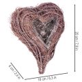 Dekoratív szív gallyakból, ültetőfóliával, 20 cm, 2 darab | Floristik24.hu