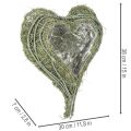 Szív alakú tál természetes fűből ültetőfóliával, 38 cm | Floristik24.hu