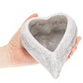 Dekoratív szív alakú tál, szürke; kis szív alakú virágtartó, 19 cm | Floristik24.hu