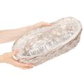 Kosáros virágtartó fóliabetéttel, ovális, fehér, 37 cm | Floristik24.hu