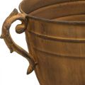 Növénycserép rozsdás megjelenésű csésze váza fém Ø22,5cm H32,5cm | Floristik24.hu