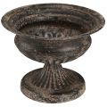 Floristik24 Plant Cup Chalice Antique Look Fekete Barna Ø20cm H15cm