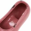 Floristik24 Ültető női cipő kerámia rózsaszín, rózsaszín, krém válogatott 14 × 5cm H7cm 6db