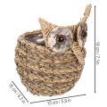 Kézzel szőtt bagolykosár dekoráció ablakpárkányra, 18cm | Floristik24.hu