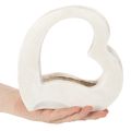 Szív alakú dekoráció ültetéshez és virágdíszekhez, nyitott kialakítás, modern szív alakú, 19 cm | Floristik24.hu