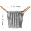 Fém kaspó, díszes kaspó fülekkel, virágcserép, kaspó Ø16.5cm | Floristik24.hu