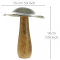 Dekoratív gombás fém fa ezüst, természetdísz figura ősz 18cm