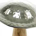 Dekoratív gombás fém fa ezüst, természetdísz figura ősz 18cm