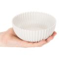 Kerek, bordázott tál fehér színben, sokoldalú dekorációhoz, 15 cm, 2 darab | Floristik24.hu