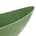 Floristik24 Műanyag csónak zöld ovális 39cm x 12,5cm H13cm, 1db