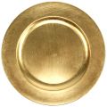 Floristik24 Műanyag tányér 25cm arany, aranylevél hatású