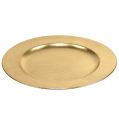 Floristik24 Műanyag tányér Ø33cm arany, arany levél hatású