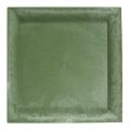 Floristik24 Műanyag tányér zöld négyzet 19,5cm x 19,5cm