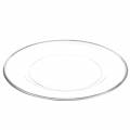 Floristik24 Dekoratív tányér ezüst peremmel, átlátszó műanyag Ø33cm