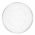 Floristik24 Dekoratív tányér ezüst peremmel, átlátszó műanyag Ø33cm