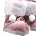 Floristik24 Karácsonyfadíszek plüss cipőpár szürke / rózsaszín 10cm x 8cm 2db