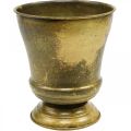 Floristik24 Vintage virágtartó fém csésze váza sárgaréz Ø17cm H19cm