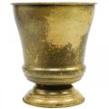 Vintage virágtartó fém csésze váza sárgaréz Ø17cm H19cm | Floristik24.hu