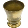 Vintage virágtartó fém csésze váza sárgaréz Ø17cm H19cm | Floristik24.hu