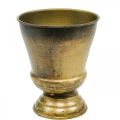 Floristik24 Vintage virágtartó fém csésze váza sárgaréz Ø14cm H17cm