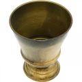Vintage virágtartó fém csésze váza sárgaréz Ø14cm H17cm | Floristik24.hu