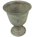 Floristik24 Csésze antik fém csészeváza szürke/barna Ø18,5cm 21,5cm